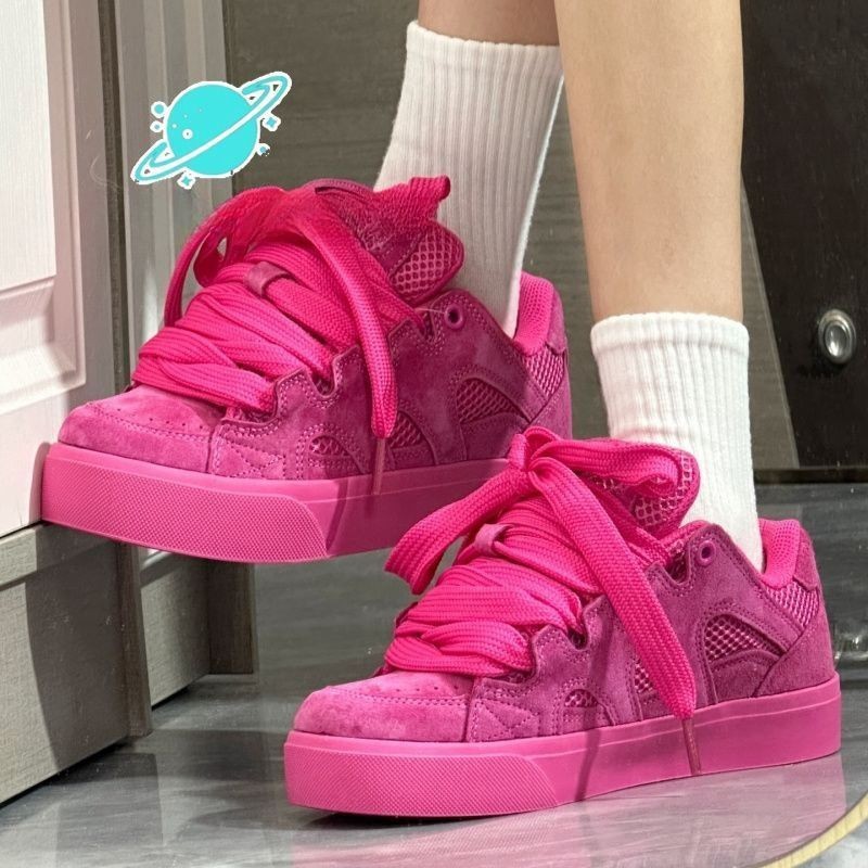 Street Fashion Trends - 新しいレディースチャンキースニーカートレンドストリートスタイルカジュアルシューズファッションラウンドヘッドボードシューズ女性デザイナーシューズ Zapatos Mujer