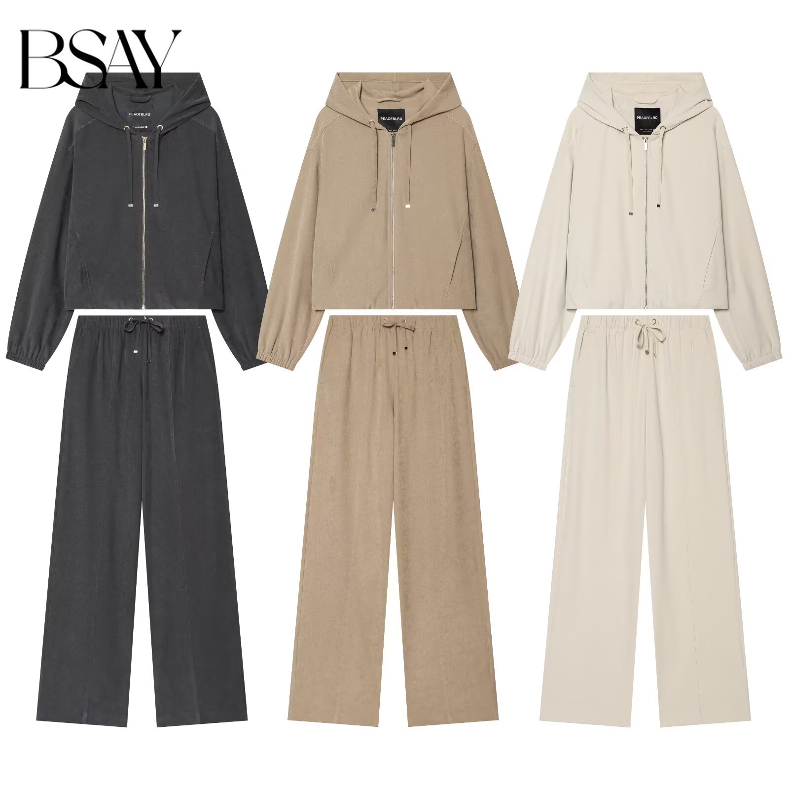 Street Fashion Jacket - BSAY ストリートウェア レディース トラックスーツ フーディー ジップアップ