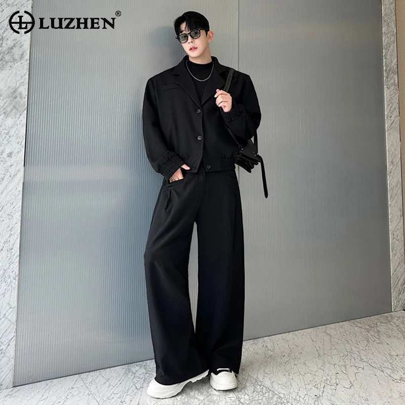 LUZHEN 春のブレザーネックカジュアルジャケット メンズ - Street Fashion Jacket のレビューと価格