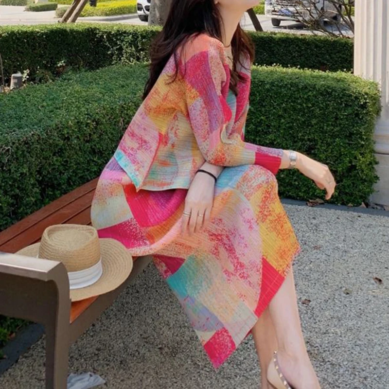2023年秋、春、夏に着用可能な高級プリーツ加工のゆったりと - Street Fashion High End のレビューと価格