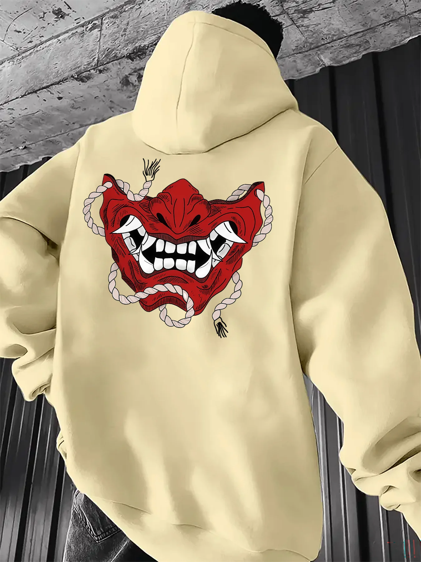 メンズトレンドのアジア風ミステリアスマスク柄オーバーサイズプ - Street Fashion Asian Men のレビューと価格