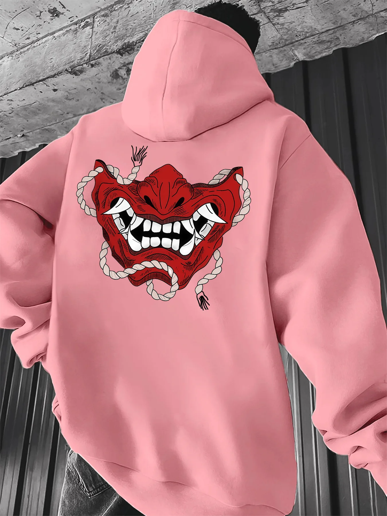 メンズトレンドのアジア風ミステリアスマスク柄オーバーサイズプ - Street Fashion Asian Men のレビューと価格