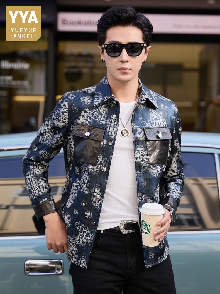 高級感あふれる新作ファッション、花柄プリントのメンズパーティ - Street Fashion Jacket Men のレビューと価格