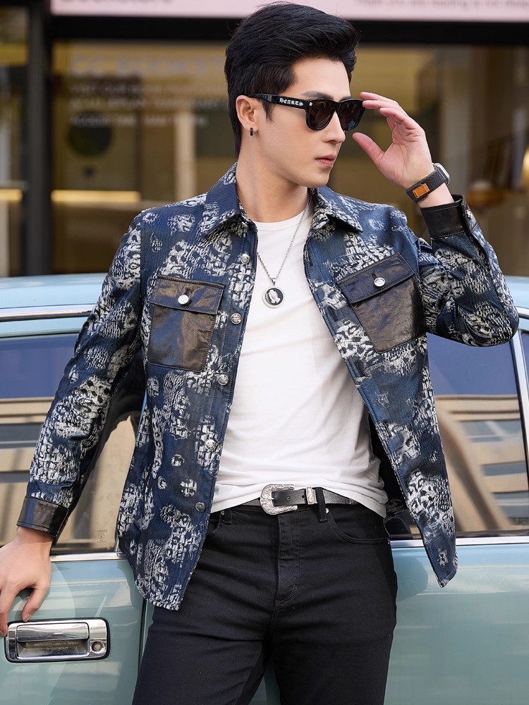 高級感あふれる新作ファッション、花柄プリントのメンズパーティ - Street Fashion Jacket Men のレビューと価格