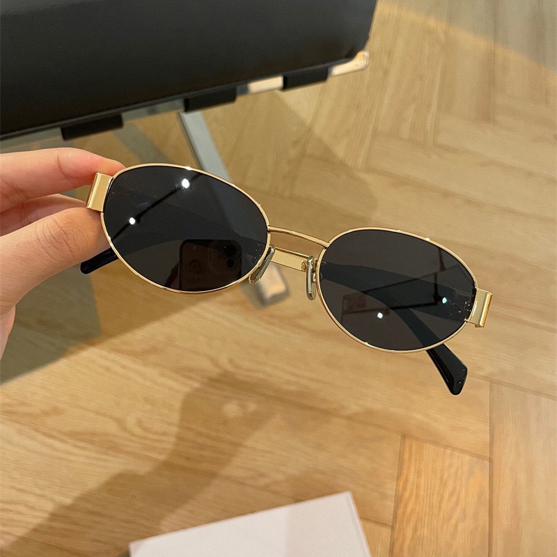 オーバルメタルスモールフレームサングラス女性ハイエンドファッ - Street Fashion High End のレビューと価格