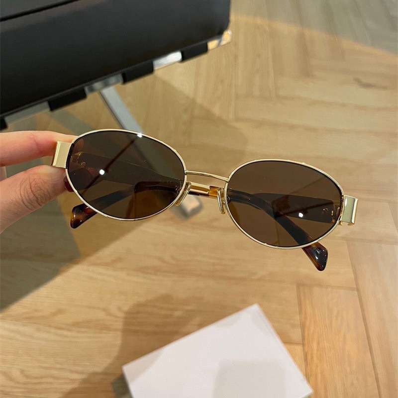 オーバルメタルスモールフレームサングラス女性ハイエンドファッ - Street Fashion High End のレビューと価格