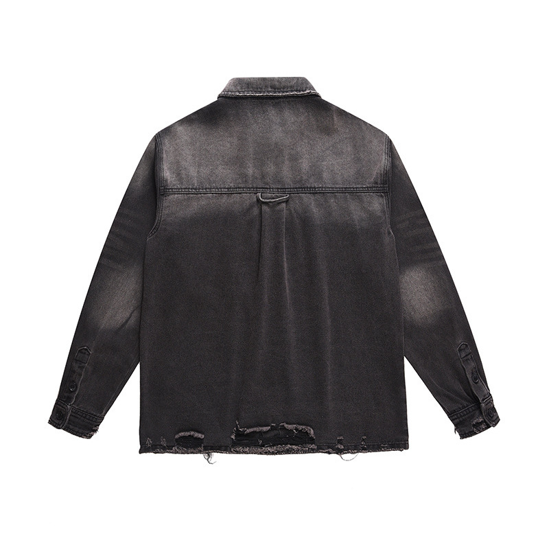 メンズハイストリートリップドジーンズジャケットファッションス - Street Fashion Jacket のレビューと価格