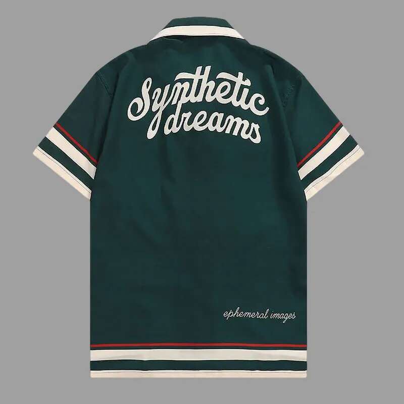 レタリングが印刷されたメンズ半袖カジュアルTシャツ,緑の色が - Street Fashion Jacket Men のレビューと価格