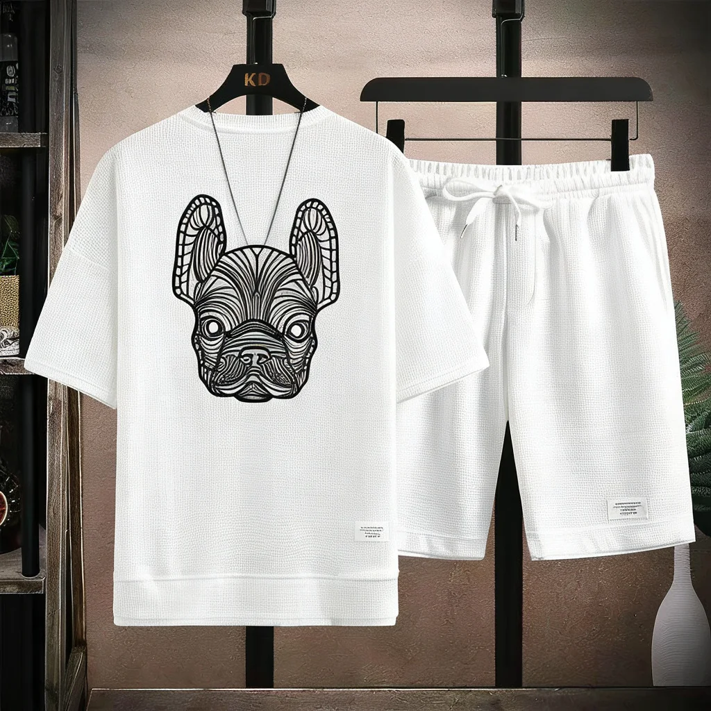 夏のメンズ速乾カジュアル半袖Tシャツとショートパンツセットシ - Street Fashion Style のレビューと価格