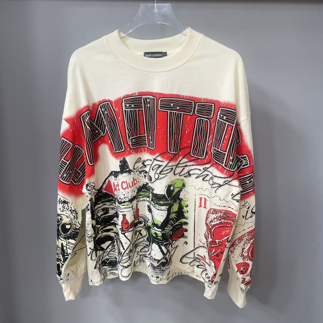 高品質デザイナー MIXED-EMOTION 長袖Tシャツ  - Street Fashion Trends のレビューと価格