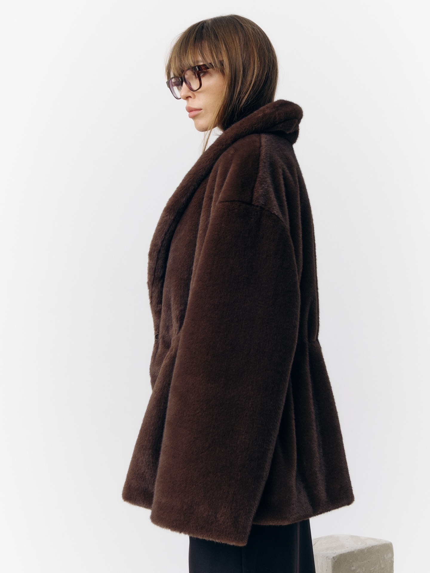 ファッションミックスカラーラペルカラー女性用ロングコートエレ - Street Fashion Jacket Men のレビューと価格