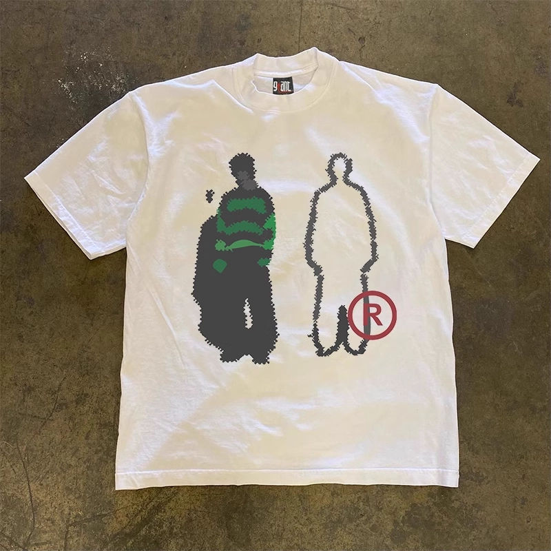 アジアサイズ ヒップホッププリント 100% コットン メン - Street Fashion Asian Men のレビューと価格