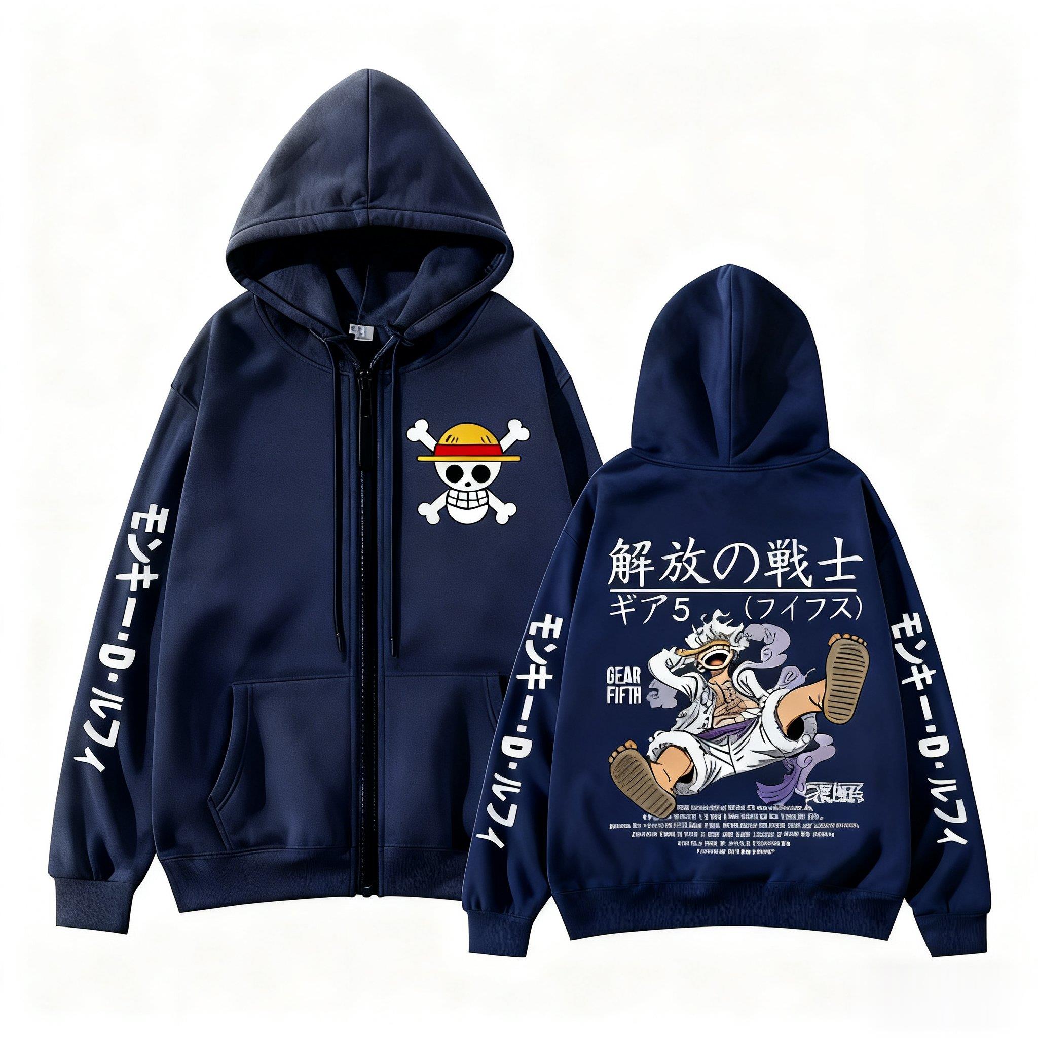 モンキー・D・ルフィ ギア5 ワンピース アニメ ジップアッ - Street Fashion Jacket Men のレビューと価格