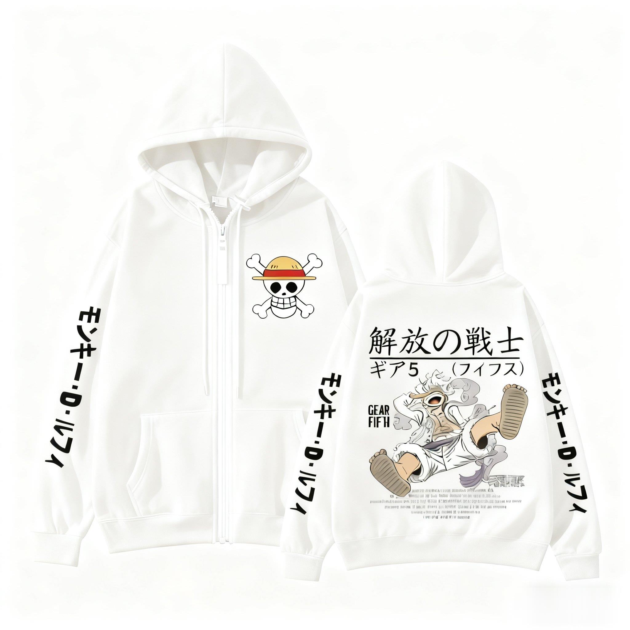 モンキー・D・ルフィ ギア5 ワンピース アニメ ジップアッ - Street Fashion Jacket Men のレビューと価格