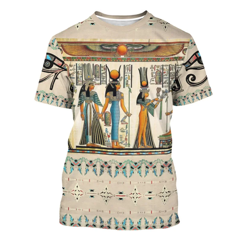 夏用3Dプリント古代エジプトグラフィックTシャツ メンズ レ - Street Fashion Egypt のレビューと価格