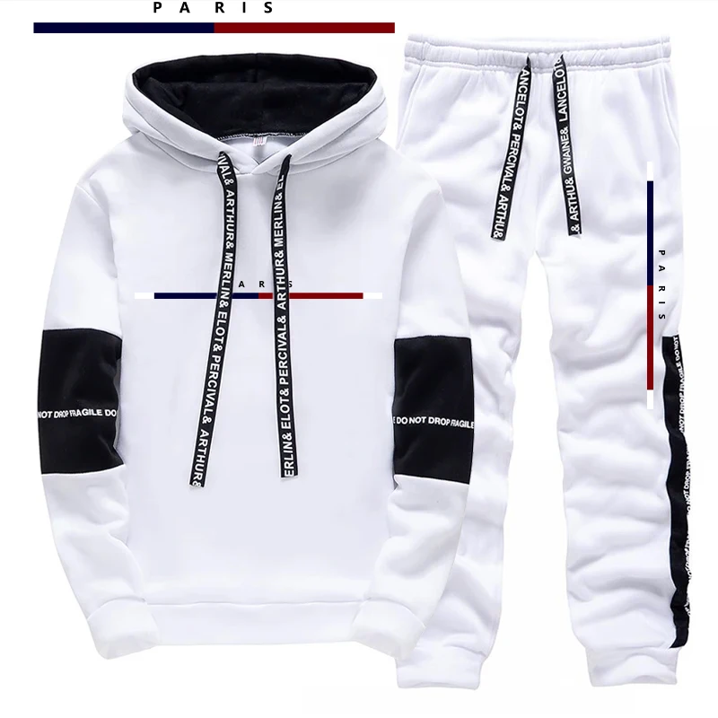 パリファッションプリントメンズセット/パーカー/パンツ秋のデ - Street Fashion Paris のレビューと価格