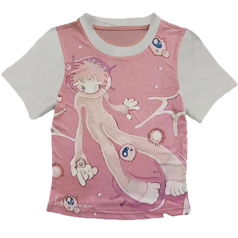 Y2K 人格美しい夏の Tシャツファッションカジュアル漫画ス - Street Fashion China Beautiful Girls のレビューと価格