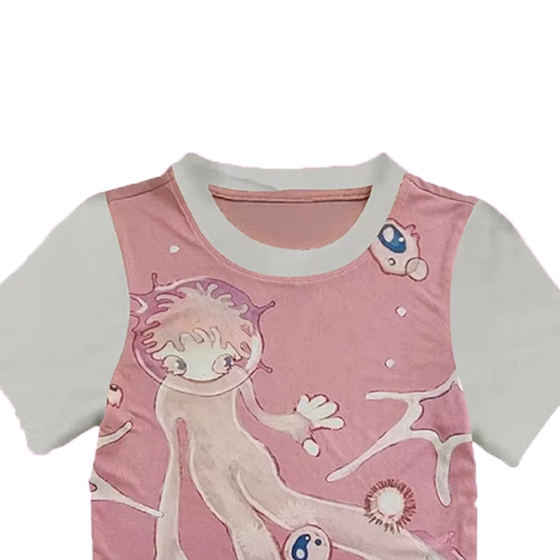 Y2K 人格美しい夏の Tシャツファッションカジュアル漫画ス - Street Fashion China Beautiful Girls のレビューと価格