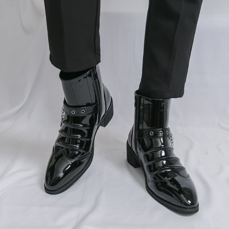 ファッションサイドジッパーハイトップメンズカジュアルブーツブ - Street Fashion High End のレビューと価格