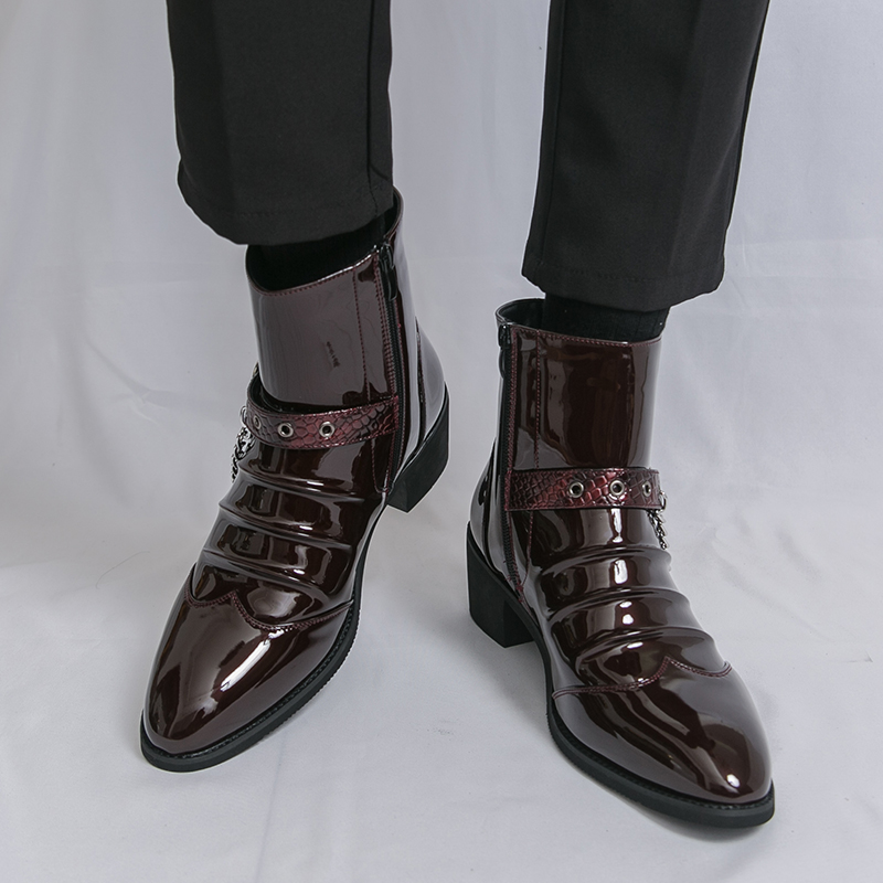 ファッションサイドジッパーハイトップメンズカジュアルブーツブ - Street Fashion High End のレビューと価格