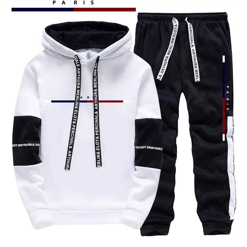 パリファッションプリントメンズセット/パーカー/パンツ秋のデ - Street Fashion Paris のレビューと価格